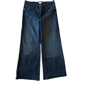 Good American High Rise Wide Leg Good Waist Palazzo Denim Jeans Indigo Sz 12/31